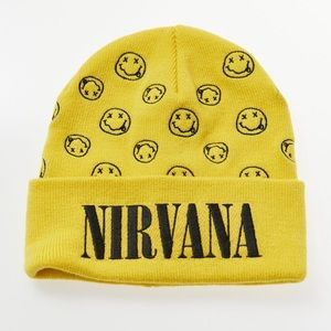 NWT Nirvana Embroidered Beanie Urban Outfitters Graphic Hat